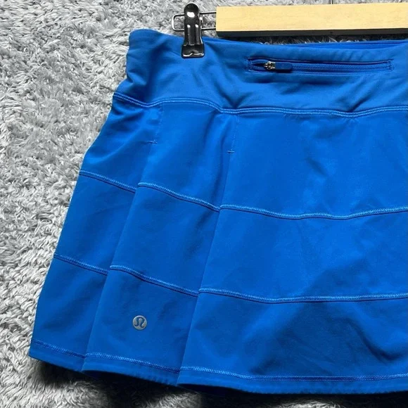 Lululemon Skort Womens 10 Blue Pace Rival Mid Rise Skirt Running Tennis Golf - Picture 5 of 12